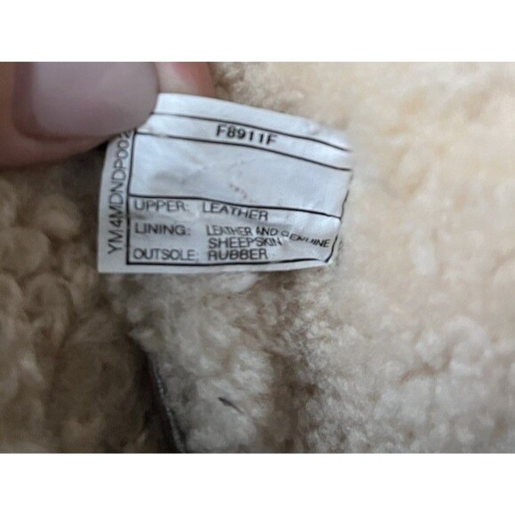 UGG Caspia 1932 Tan Leather Lace Up Ankle Sheepskin Fur Wool Flat Boots Wmn Sz 7 - Picture 10 of 12